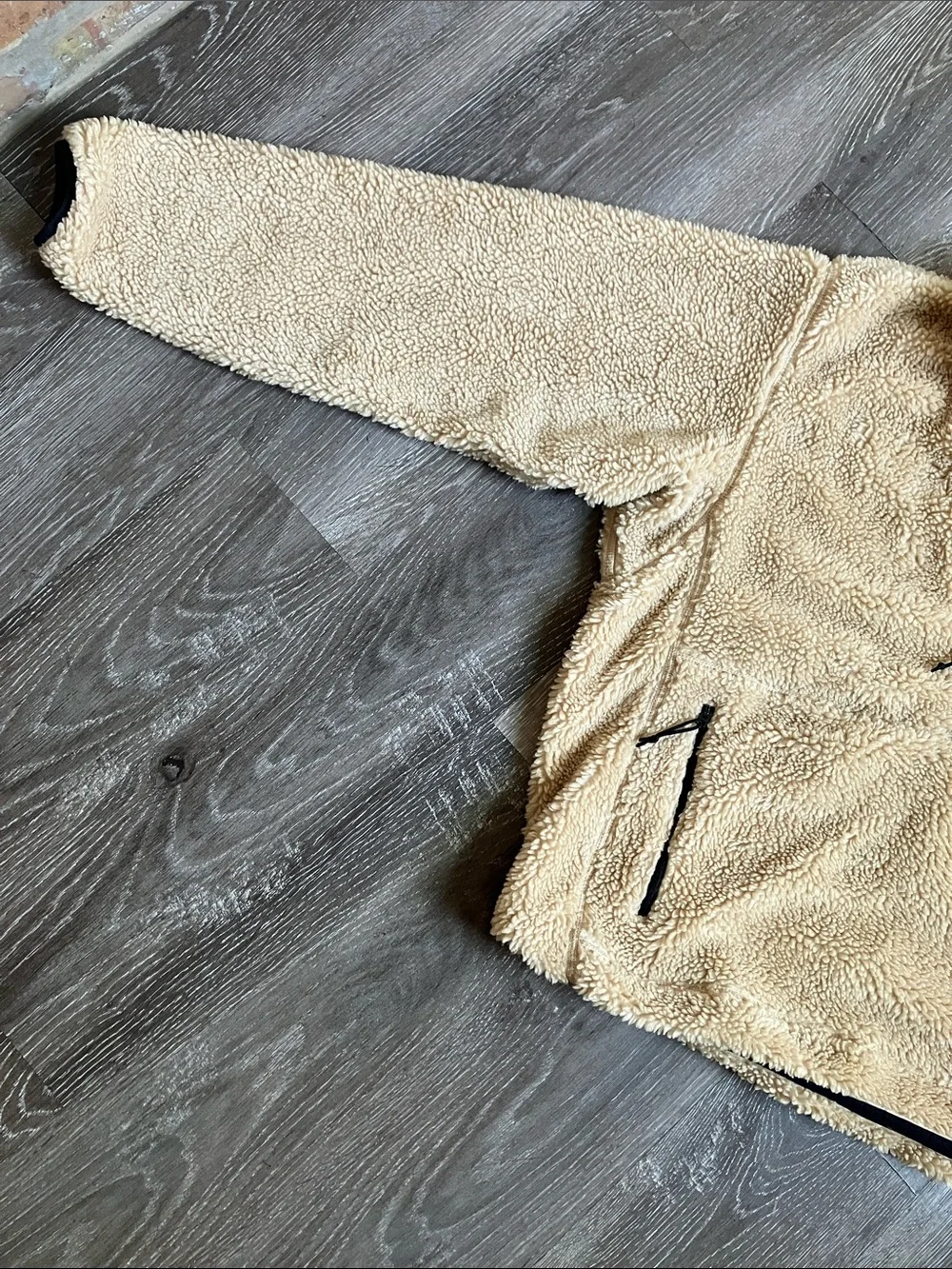 The North Face Extreme Pile Pullover in an almond butter/tan colorway